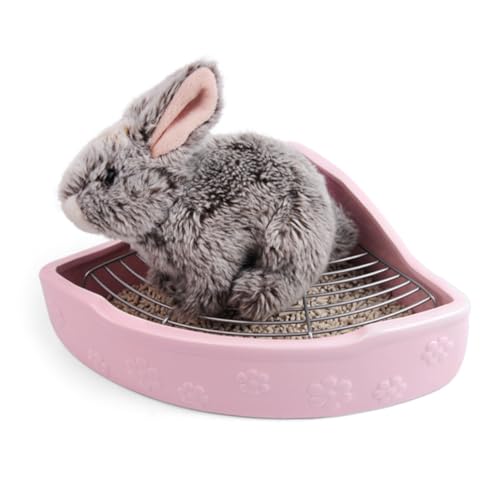 Yardwe Meerschweinchen Toilette Töpfchentrainer Für Kleintiere Meerschweinchen-Frettchen Toilettenbecken Für Haustiere Frettchen Katzentoilette Guinea-Frettchen Hamstertoilette Rosa von Yardwe