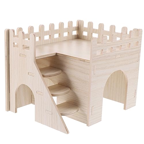 Yardwe Haustier Übung Spielzeug Hamster Holz Hamster Versteck Hamster Spielplatz Hamster Spielhaus Spielzeug Käfig von Yardwe