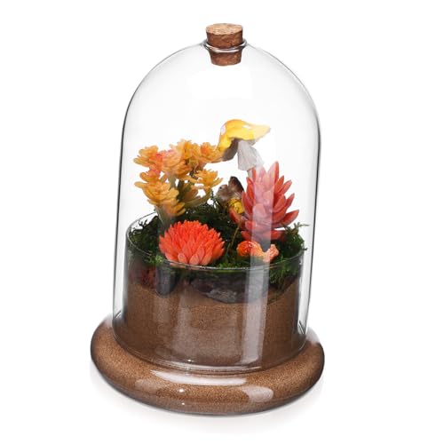 Yardwe Mikrolandschaftsmoosbedeckung Glocke Erhaltene Blumenkuppel Pflanze Terrarium Kuppel Terrarium-kit Getrocknetes Moos Zubehör Für Terrarien Terrarientisch Mini Kuchenkuppeln Glas von Yardwe