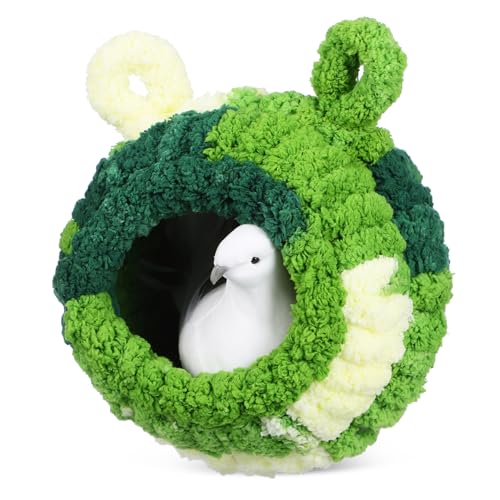 Yardwe Papageiennest Sittichbett Nest Für Vögel Warmer Vogel Bausatz Vogel Nisten Eingesperrt Vogelkäfig Stall Kabine Taube Vogelspielplatz Sittichnest Für Käfig Hütte Korallenvlies Green von Yardwe