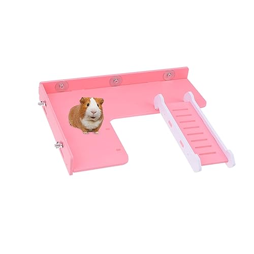 Yardwe Plattform Für Haustiere Kleintierspielzeug Hamsterleiter Spielzeug Meerschweinchenleiter Guinea-Leiter Hamsterbrücke Kletterspielzeug Für Haustiere Hamster Klettern Hölzern Rosa von Yardwe