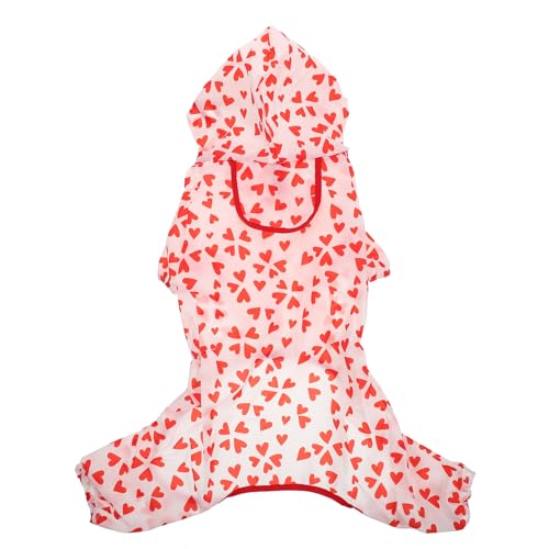 Yardwe Regenanzüge Regenmantel für Haustiere Hunde-Pyjama Haustier Hund Regenmantel Regenponcho Regenjacke Kleiner hundeponcho Hunderegenmantel Alles inklusive Hündchen Polyester rot von Yardwe