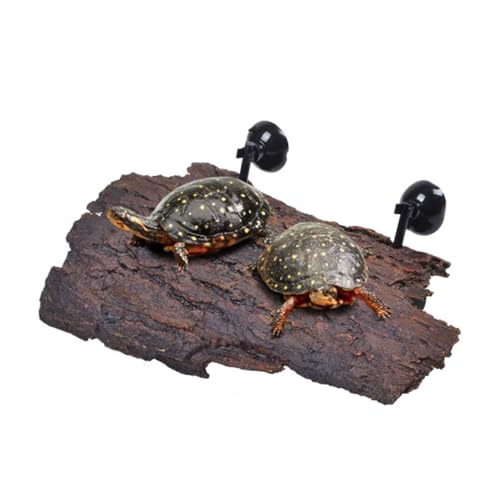 Yardwe Schildkröten-Terrasse schwimmende Schildkröten-Pier-Plattform Bogenbaum Liegekissen sonnenplattformrampe schleichtiere krabbelndes Haustier Ruhekissen Baumschmuck aus Rinde Coffee von Yardwe