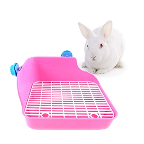 Yardwe Töpfchentrainer für Frettchen Kaninchen-Töpfchentrainer Meerschweinchen Katzentoilette Hasenstall Lacework Töpfchen Trainer Hamster Töpfchentrainer Chinchilla Haustier Hase Rosa von Yardwe