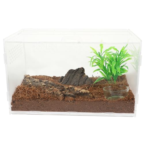 Yardwe Transparentes Terrarium Acryltank Reptilienterrarium Schlangenkäfig Leopardgecko-Panzer Spinnengehäuse Aus Acryl Schildkrötenterrarium Inkubator Für Schildkröteneier Eidechsenkäfig von Yardwe