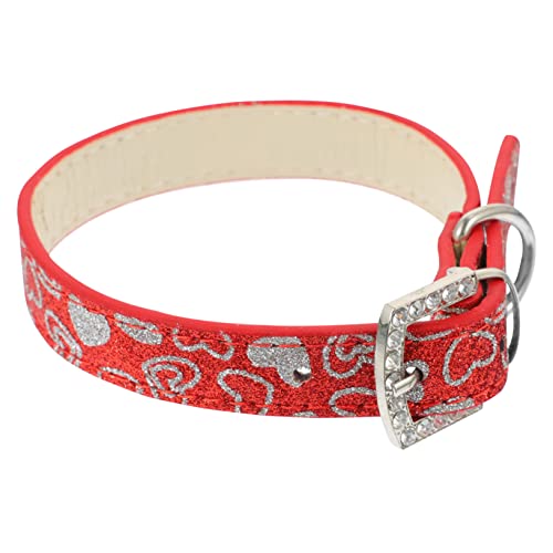 Yardwe Verstellbares Pu-hundehalsband Mit Glitzerherz Und Zugleine Pet Supplies Für Hunde Und Welpen Rot s Für Training Und Langlebig Und Komfortabel Yardwe Verstellbares Pu-hundehalsband Mit Glitzerherz Und Zugleine Pet Supplies Für Hunde Und Welpen Rot s Für Training Und Langlebig Und Komfortabel von Yardwe