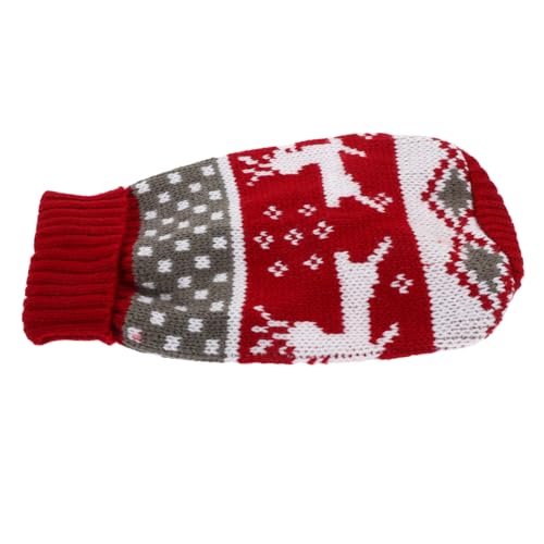 Yardwe Weihnachten-Haustier-Pullover Hunderobe Kleiner Hund weihnachtskleid Weihnachts hundepullover Dog Christmas Sweater Winterpullover für Hunde Pullover für den Haushund Wollacryl von Yardwe