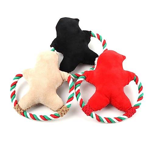 Yardwe Hundezähne Reinigungsspielzeug Weihnachtshund Plüsch Stofftiere Weihnachts-plüsch-hundespielzeug Weihnachten Haustier Sound Spielzeug Geräuschspielzeug Kauen von Yardwe