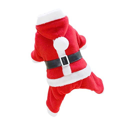 Yardwe Weihnachtskostüm weihnachtsbekleidung weihnachtsklamotten Christmas Costume Dog Coat Weihnachtskleidung für Hunde Welpenweihnachtspyjama Hundebekleidung Haustier-Hundekleidung rot von Yardwe