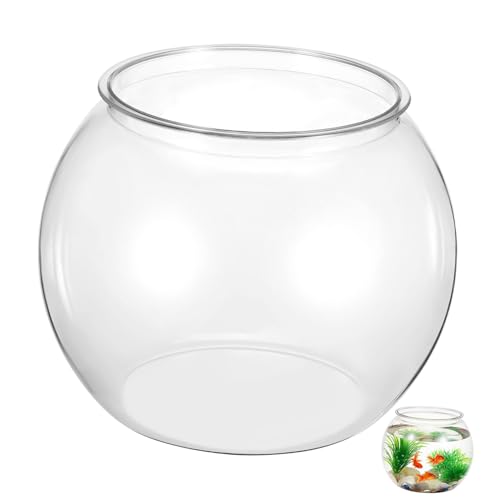 Yardwe Zierfischbecken Wasser- Desktop-Aquarium Futterspender hohzeitdeko wohnzimmerdeko Glasterrarium Glasvasen kleines Aquarium tragbares Fischbecken das Haustier Transparent von Yardwe