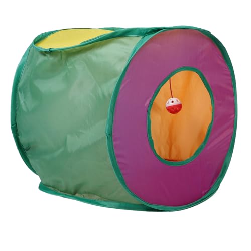 Yardwe Zusammenklappbarer Katzentunnel Halloween-Katzenhöhlennest Katzentunnel im Freien Katzenspielwürfel Halloween Katzentunnel Haustier Auslauf Tunnelbett Röhrenspielzeug Polyester von Yardwe