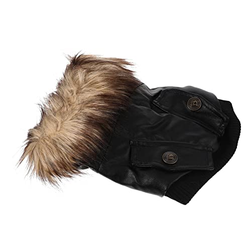 Yardwe Warme Hundejacke Warme Hundekleidung Modische Hundebekleidung Welpen-Outfits Cosplay-kostüme Warmes Winter-hundekostüm Rollenspielkostüm Mäntel Pu Hündchen Erröten von Yardwe