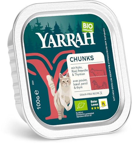 Bio Katze Schale Bröckchen Huhn mit Rind von Yarrah