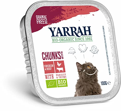 Bio Katze Schale Bröckchen Huhn mit Rind von Yarrah