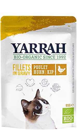 Katzen Bio Pouch Filets mit Huhn in soße von Yarrah