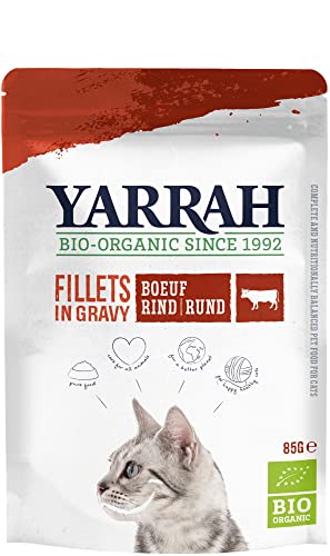 Katzen Bio Pouch Filets mit Rind in Soße von Yarrah