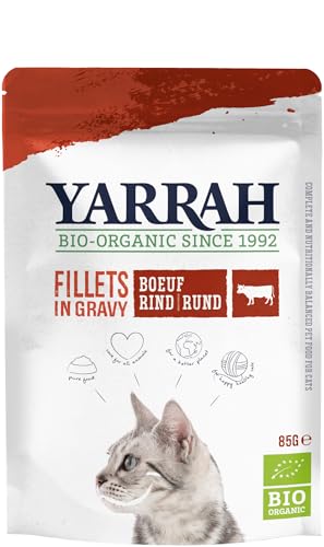 Katzen Bio Pouch Filets mit Rind in Soße von Yarrah