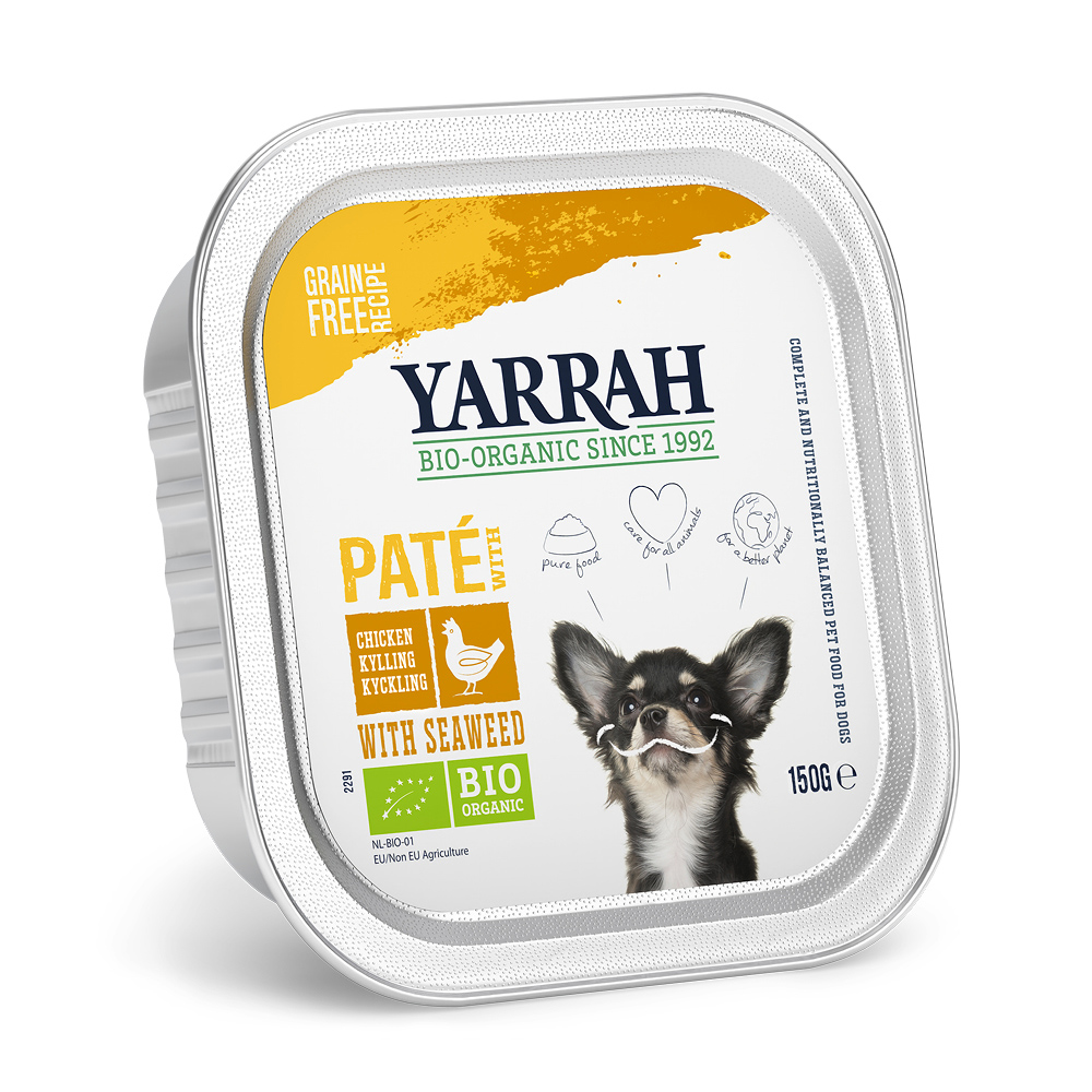 Sparpaket Yarrah Bio Schalen 36 x 150 g - Paté Bio Huhn mit Bio Meeresalgen von Yarrah