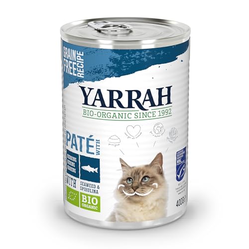 YARRAH Bio Katzenfutter Pate mit Fisch 400 g, 12er Pack (12 x 400 g) von Yarrah