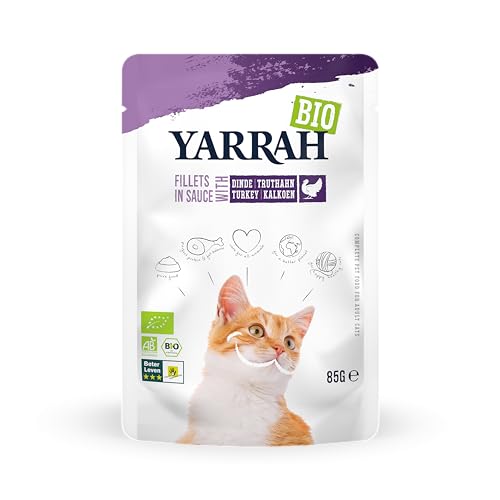 Yarrah Bio Katzenfutter, Filets mit Truthahn in Soße, 85 g von Yarrah