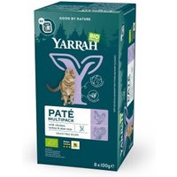 Yarrah Bio Nassfutter Katze Schalen Multipack Pastete Huhn & Truthahn 8x100 g von Yarrah