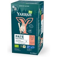 Yarrah Bio Nassfutter Katze Schalen Multipack Pastete Lachs 8x100g von Yarrah