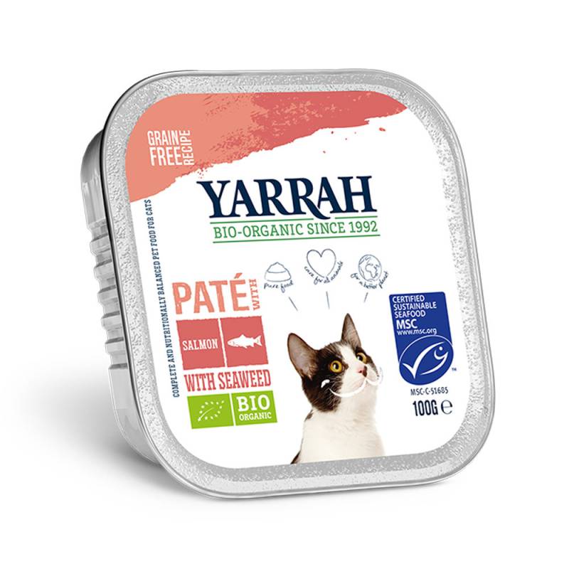 Yarrah Bio Paté Katzenfutter - Schälchen - Lachs (MSC) mit Seetang - 16 x 100g von Yarrah