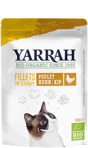 Katzen Bio Pouch Filets mit Huhn in soße von Yarrah