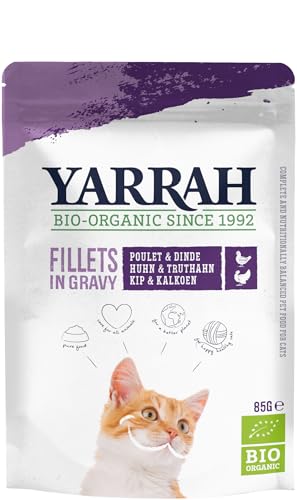 Katzen Bio Pouch Filets mit Truthahn in soße von Yarrah