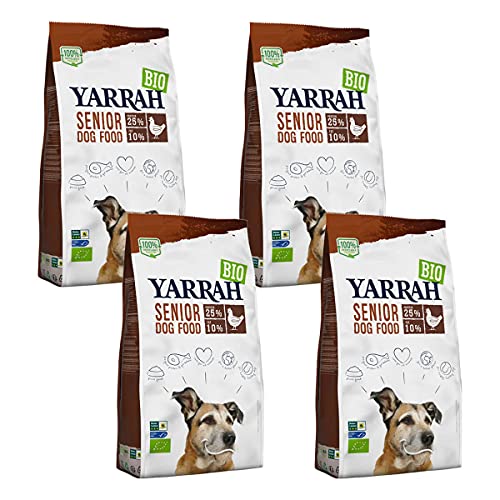 Yarrah - Trockenfutter mit Huhn für Senior Hunde Bio - 2 kg - 4er Pack von Yarrah