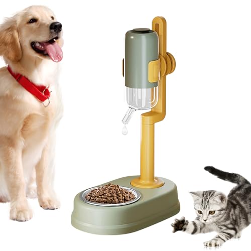 Automatischer Futterspender für Hunde, Wasserspender Hundenapf Haustiernäpfe, Automatischer Futterautomat und Hundewasserflasche,Futternäpfe für Katzen, Hunde und Kleintiere von Yatlouba