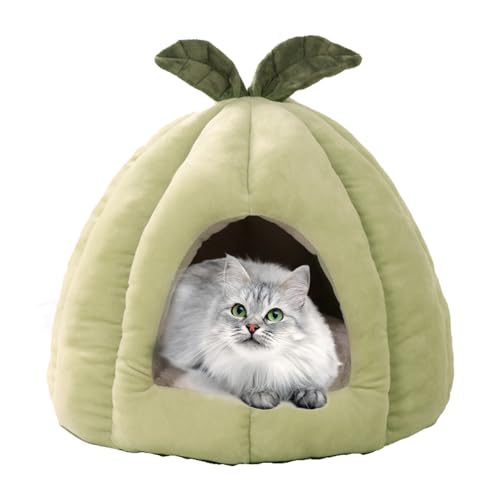 Katzenhöhlenbett, Katzenhausbett - Süßes Hundebett in Melonenform, Katzenhöhle, rutschfeste Hundehütte | Warme Hundehütte, Katzenversteck für Hunde, Haustiere, Kaninchen, Hasen Yatlouba von Yatlouba