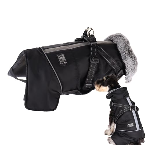 Yatlouba Hunde-Wintermantel, Reflektierende, dick gepolsterte Fleece-Hundemanteljacke,Winddichte, gemütliche Welpenjacke, Winterweste für Camping, Wandern, Skifahren, Spazierengehen von Yatlouba