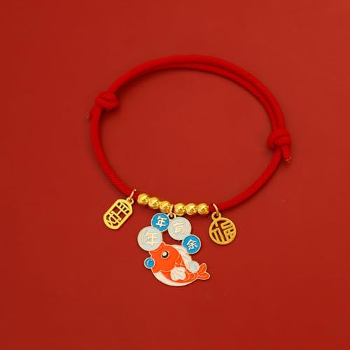 Frühlingsfest-Haustier Halsband Modische Haustier Neujahr verstellbare Halskette Chinesische Traditionelle Lucky Red Seil Kragen Haustier zubehör von Yawdil