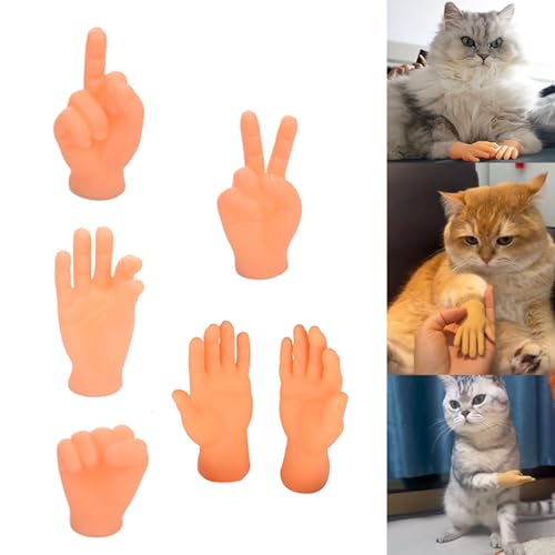 Yawdil 1Set Katzen Spielzeug Katzen Geste Finger Cot Katze Finger Ärmel Mini Hand Modell Silikon Handschuhe Haustier Interaktion Spielzeug Katze Massage Werkzeug von Yawdil