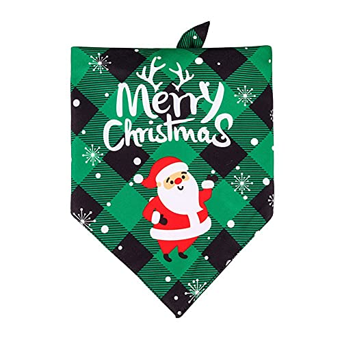 Ycagrain Weihnachts-Lätzchen, Speichel-Handtuch, Haustierhalsband, Schal für Haustiere, Weihnachtsdekoration, Grün von Ycagrain