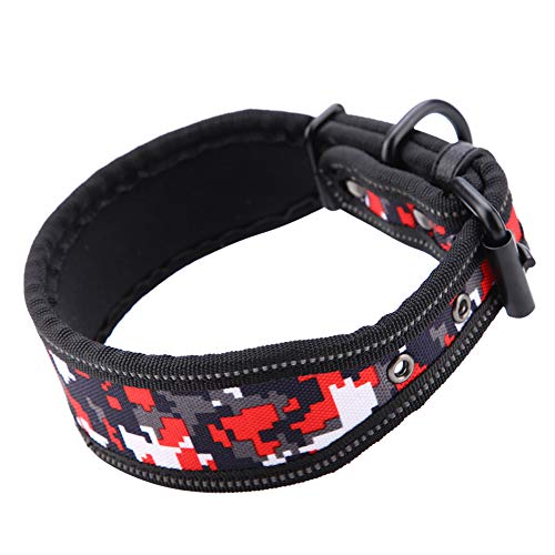 Hundehalsband mit Reflektierendem Randdruck für Mittelgroße Bis Große Hunde – Langlebiges, Stilvolles, Verstellbares Haustierhalsband mit Sicherem und Komfortablem Design (L) von Yctze