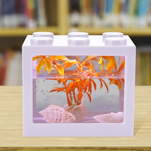 Kleines Betta-Aquarium aus Acryl – Tischaquarium für Thailändische Betta-Fische – Deko-Betta-Fischschale für Zuhause und Büro (White) von Yctze