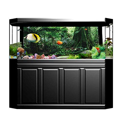 Yctze Selbstklebendes Regenwald-Hintergrundposter, PVC-Reptilienbox und Tropisches Aquarium-Wandbild, Malerei, Dekoration, Ideal für Terrarium (61 * 41CM) von Yctze