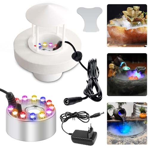 Ultraschall Vernebler,Nebelmaschine Mini,Wassernebler,12 LED Nebelmaschine,Mist Maker Wassernebler Fogger,Spritzschutz Ultraschall Nebler,Nebelmenge≥400ml/H,mit Abnehmbarem Spritzschutz von YeahBoom