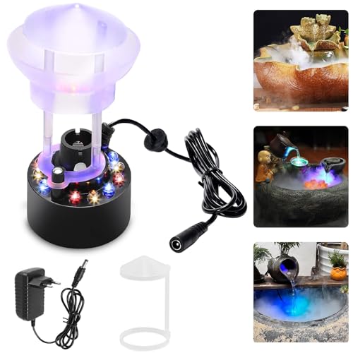 Ultraschall Vernebler,Nebelmaschine Mini,Wassernebler,12 LED Nebelmaschine,Mist Maker Wassernebler Fogger,Spritzschutz Ultraschall Nebler,Nebelmenge≥400ml/H,mit Abnehmbarem Spritzschutz von YeahBoom