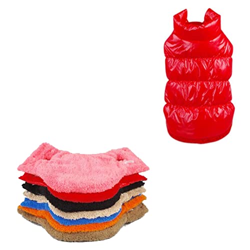 Hunde- und Katzenmantel Jacke Winter Welpe Warme Mäntel für kleine mittelgroße Hunde Weste Winter Warm Weiche Fleece Kleidung Wasserdicht Winddicht Outdoorbekleidung (XXX-Large, Rot) von Yealay