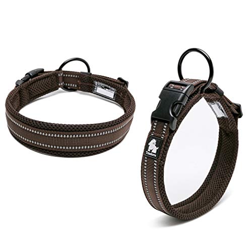 Yealay Hundehalsband, Nylon, reflektierend, langlebig, verstellbar, atmungsaktives Netz, weich, bequem, leicht, Halsbänder für mittelgroße Hunde, Training, Spazierengehen, Outdoor (XL (50–55 cm), von Yealay