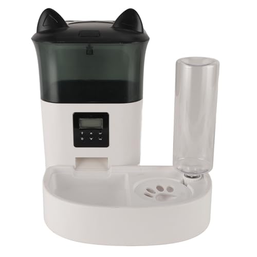 Yechiry Automatische Katzenfütterung, Sprachansage Zeitgesteuerte Katzennahrung mit Wasserspender, Hundefütterungsstation | Trockenfutter-Spender | Smart Pet Feeder für Haustiere (Gray) von Yechiry