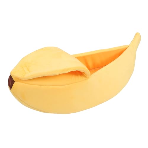 Yechiry Bananen-Haustierbett, Warmes Katzenhaus, Lustiges, Weiches, Schönes Katzenhöhlenbett, Katzenkuschelbett für Katzen, Kätzchen, Kaninchen, Kleine Hunde (XL) von Yechiry