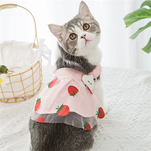 Yeduzyn Hunde-Prinzessinnenkleid mit Schleife, Haustierkleidung, niedliche Hundeweste, schönes Blumen-Hundekleid, Shirt für Haustiere (Erdbeerrosa, Größe XL (30-40 kg)) von Yeduzyn