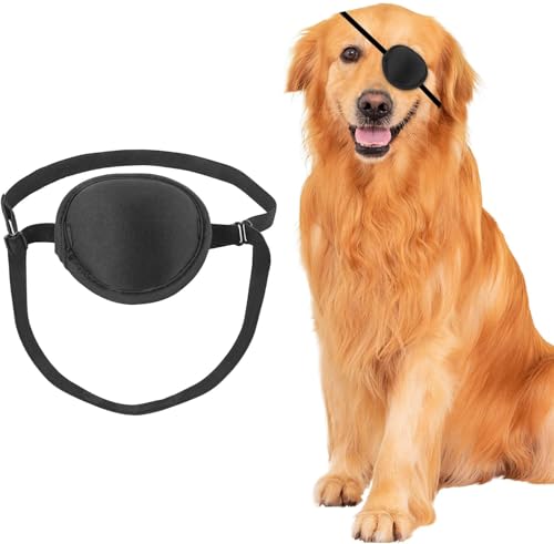 Hundeaugenklappe, Augenklappe für Hunde, Augenverletzungen nach Operationen, verstellbare weiche Augenklappe, Hundeaugenabdeckung, 1 Stück von YeeBeny