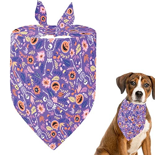 Yeeda Halloween Haustier Bandanas, Halloween Hund Bandanas, Dreieckstuch Haustiere Bandanas, Halloween Kürbis Totenkopf Muster für Halloween Hund Katze Haustiere Bandana von Yeeda