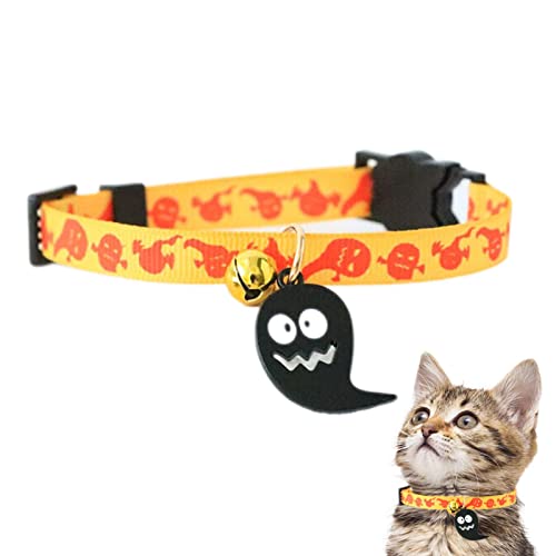 Yeeda Halloween-Haustierhalsband, Katzenfliege, bedruckt, Kürbis, modisch, einzigartiger Stil, Halsbänder für die meisten Katzen und Welpen von Yeeda