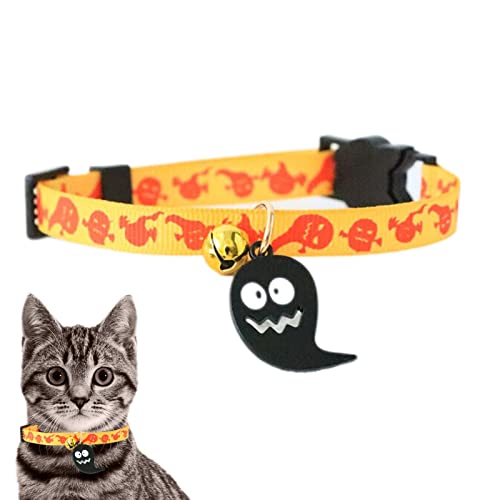 Yeeda Halloween-Haustierhalsband, Katzenfliege, bedruckt, Kürbis, modisch, einzigartiger Stil, Halsbänder für die meisten Katzen und Welpen von Yeeda